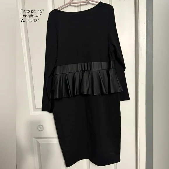 Black Peplum Dress - Picture 4 of 6